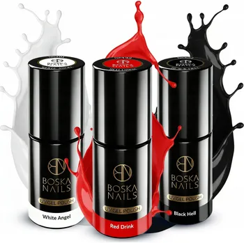 Lak na nehty Hybridní lak Boska Nails 6 ml bílý černý červený