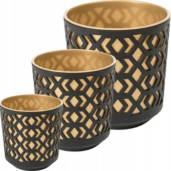 Květináč Květináč plast černý, žlutý Lamela 29 cm x 29 cm x 32 cm