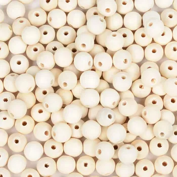 Dětské navlékací korálky Dřevěné korálky kuličky decoupage 10mm 50 kusů