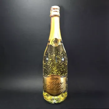 GOLDWINE Šumivé víno se zlatými lupeny - štítek Happy Birthday