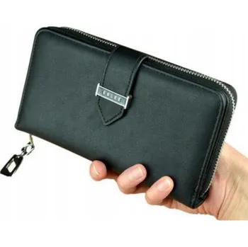 Peněženka Dámská kožená peněženka černá velká na zip organizér stylová