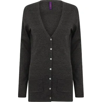 Dámský svetr Henbury Lehký dámský kardigan s výstřihem do V Barva: Grey Marl, Velikost: 3XL G_W723