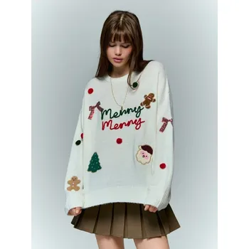 Oblečení a móda Vánoční svetr - M/L - House - krémový - 254GH-01X