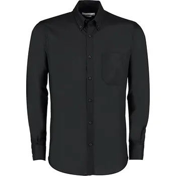 Pánská košile Kustom Kit Pánská Slim Fit Workwear Košile Oxford s dlouhým rukávem Barva: black, Velikost: 38 (15) G_K184