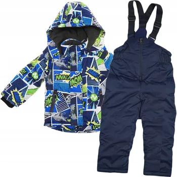 Kojenecká kombinéza Zimní DVOUDÍLNÁ kombinéza teplá s modrými tmavě modrými kalhotami vel. 116