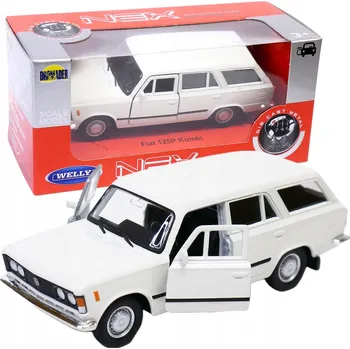 autíčko WELLY FIAT 125P KOMBI BÍLÝ 1:34 LEGENDY PRL NOVÝ MODEL KOVOVÝ 43853