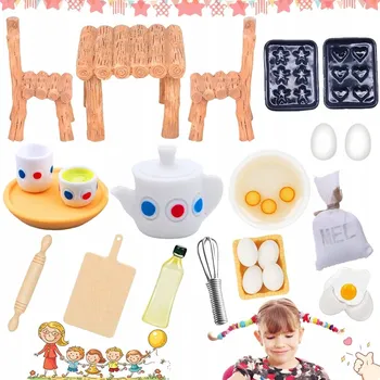 Zestaw akcesoriów do domku dla lalek příslušenství na pečení mini nábytek