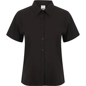 Dámská košile Henbury Dámská sací košile s krátkým rukávem Barva: black, Velikost: 3XL G_W596