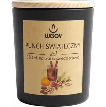 Svíčka Vonná sójová svíčka Lucsoy Christmas Punch 180 ml