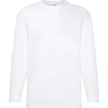 Pánská móda Fruit of the Loom Valueweight s dlouhým rukávem T Barva: white, Velikost: XXL G_F240