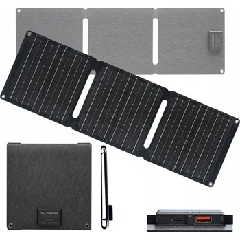 Zabezpečení domácnosti Solární solární panel Allpowers 21W 5V Turistický Lehký skládací USB C
