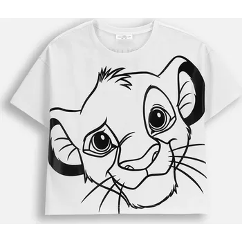 Pánské tričko Dětské tričko Lví král SIMBA Bílé Dárek Tričko 128 Coccodrillo ZC