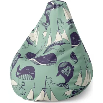 Sedací pytel Sablio Sedací vak Pear Velryby - 70 x 95 x 15 cm
