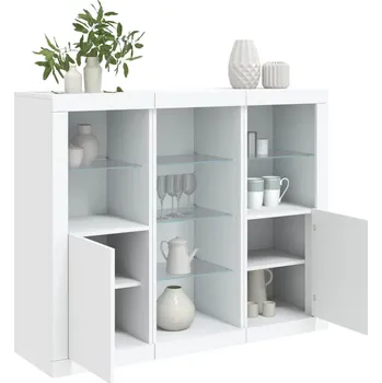 Příborník do zásuvky Příborníky s LED osvětlením 3 ks bílé kompozitní dřevo IM_3209121