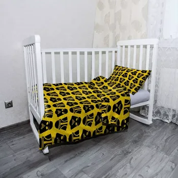 Povlečení Sablio Mikroplyšové dětské povlečení do postýlky Star Wars Stormtroopeři Pattern na žluté - 120x90 / 40x60