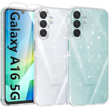 Pouzdro na mobilní telefon TŘPYTIVÝ PRŮHLEDNÝ POUZDRO + SKLO pro Samsung Galaxy A16