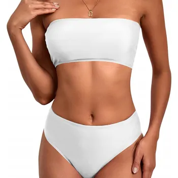 Dámské plavky DVOUDÍLNÉ PLAVKY BIKINI BRAZILKY S VYSOKÝM PASEM VELIKOST S