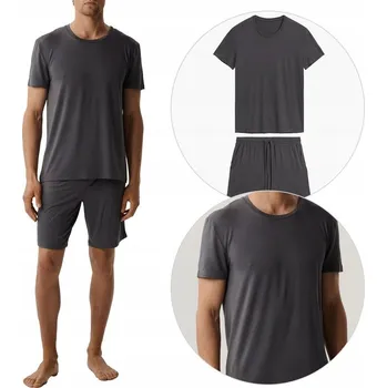 Pánské pyžamo Atlantic Pánské pyžamo s krátkým rukávem viskóza 005 tmavě šedé L