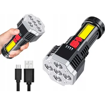 Svítilna AKUMULÁTOROVÁ SVÍTILNA REFLEKTOR USB 5LED OSL + COB