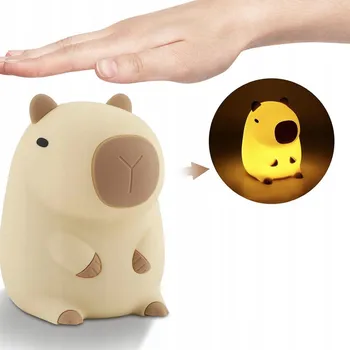 Noční světlo LED noční světlo pro děti, design kapybary, silikonové, dobíjecí, USB