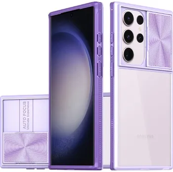Pouzdro na mobilní telefon Pouzdro Samsung Galaxy S23 Ultra Fialové s Krytem na Fotoaparát - Ochrana Objektivu