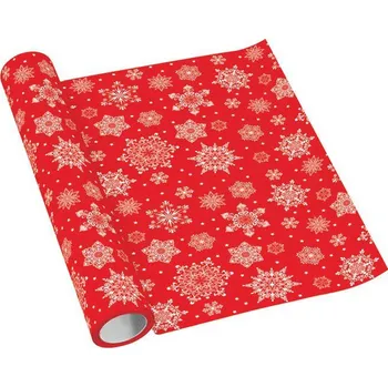 ubrus Běhoun stolní airlaid 40x500cm Snowflakes red