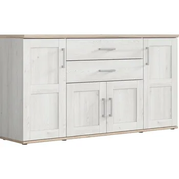 Komoda Komoda Romance - Black Red White - BRW Modřín Sibiu Světlý / Dub San Remo Světlý 186x99 cm