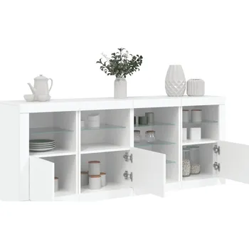 přebalovací pult a komoda Příborník s LED osvětlením bílý 164 x 37 x 67 cm IM_3209051