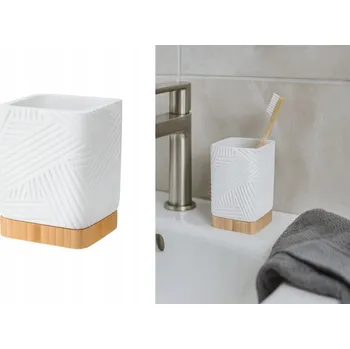 Koupelnový kelímek Camino mozaika čtvercový bílý