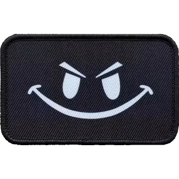 Nášivka Taktická nášivka na suchý zip, patch veselý smajlík, emoji, obličej emotikon, 5x8 cm