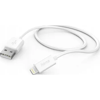 Datový kabel Kabel Hama USB - Apple Lightning 1 m bílý