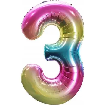 Balónek Fóliový balónek Godan číslice 3 duhový