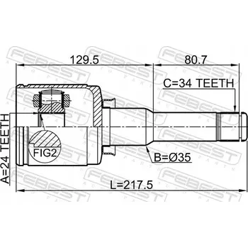Poloosa kola Febest 1811-MOKKALH Sada kloubu hnací hřídele