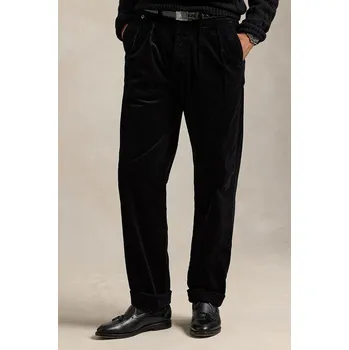 Pánské kalhoty Manšestrové kalhoty Polo Ralph Lauren 42.2 8W CORDUROY pánské, černá barva, ve střihu chinos, 710882543014 99X, vel. 34/32