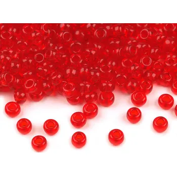 Dětské navlékací korálky Rokajl Preciosa 8/0 - 3 mm, malé, 90070 červená