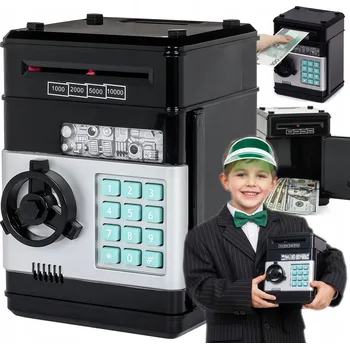Pokladnička POKLADNIČKA SEJF BANKOMAT na mince a bankovky + PIN kód