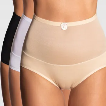 Kalhotky Dámské kalhotky s vysokým pasem bavlněné M sada 3ks síťka na břiše