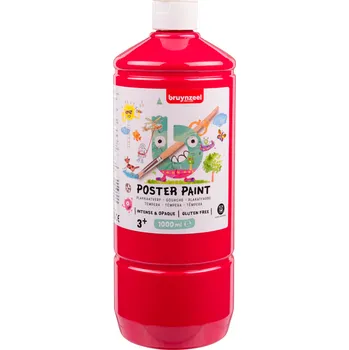 Vodová barva Kvašová tempera bruynzeel - 1000 ml - primární červená