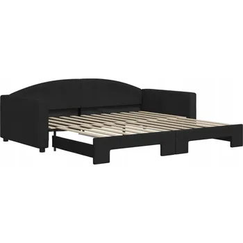 Pohovka VidaXL Rozkládací pohovka, černá, 100x200 cm, látka