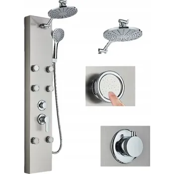 Sprchový panel Sprchový panel Ari HydroLine 122654 s hydromasáží, se směšovačem, stříbrný