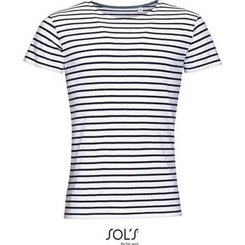 Pánské tričko SOL´S Pánské pruhované tričko s kulatým výstřihem Miles Barva: white, Velikost: M G_L01398