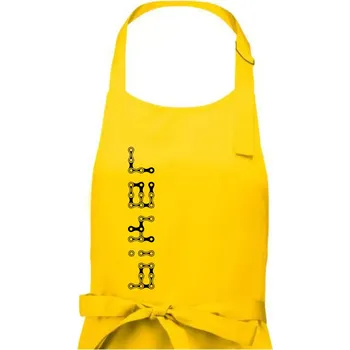 Kuchyňská zástěra Biker nápis na výšku řetěz - Pánská zástěra na vaření - Univerzální velikost ( Žlutá )