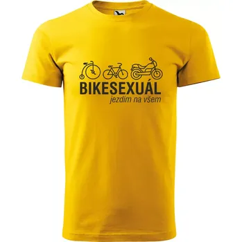 Sablio Tričko s potiskem Bikesexuál - žluté 2XL
