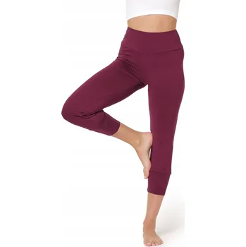 Dámské legíny Jógové kalhoty 3/4 harémky legíny dámské BLV50-283 Bordó XL