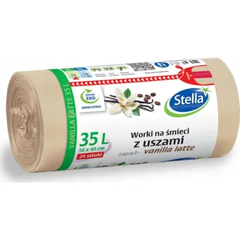 Pytle na odpadky Stella pytle na odpadky s uchy Latte s vůní vanilka 35L 24 ks