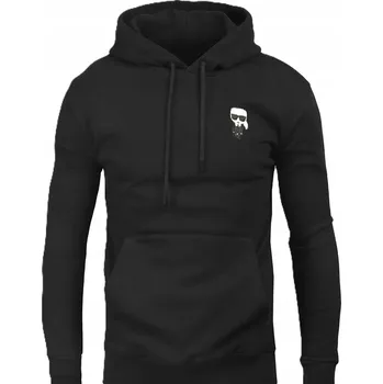 Pánská mikina Pánská mikina s kapucí KARL LAGERFELD MIKINA S KAPUCÍ černá, DÁREK , velikost 2XL