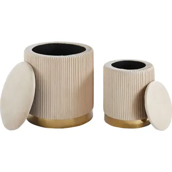 Taburet Nábytek PEGAS s.r.o. Taburety sada 2 ks. béžové P4-FXJG