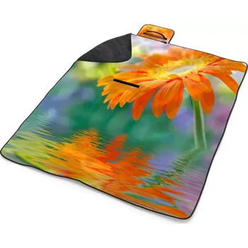 deka Sablio Plážová deka Oranžová gerbera: 200x140 cm