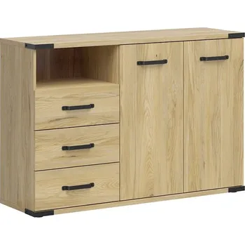 Komoda Komoda Lara - Black Red White - BRW Jesion Belarus 130x88 cm