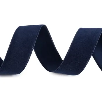 Stuha Sametová stuha oboustranná šíře 25 mm Varianta: 7 modrá tmavá, Balení: 1 m